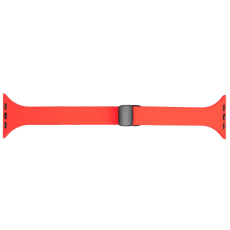 For Apple Watch 38mm Magnetic Buckle Slim Silicone Watch Band(Red) - Watch Bands by PMC TechLife | Online Shopping South Africa | PMC TechLife