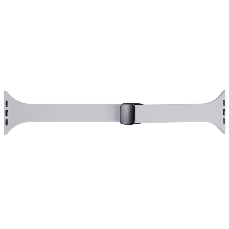 For Apple Watch 38mm Magnetic Buckle Slim Silicone Watch Band(Light Grey) - Watch Bands by PMC TechLife | Online Shopping South Africa | PMC TechLife