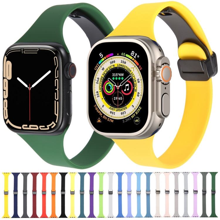 For Apple Watch 4 44mm Magnetic Buckle Slim Silicone Watch Band(Red) - Watch Bands by PMC TechLife | Online Shopping South Africa | PMC TechLife
