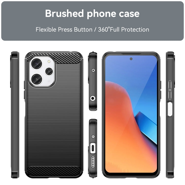 For Xiaomi Redmi 12 Brushed Texture Carbon Fiber TPU Phone Case(Black) - free shipping - PMC TechLife - Order now!