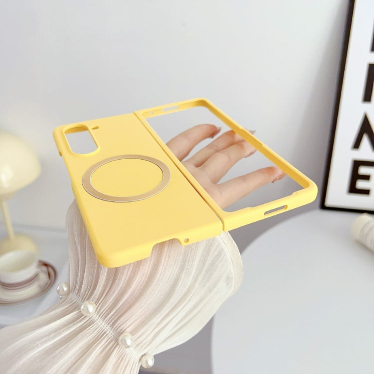 For Samsung Galaxy Z Fold5 Skin Feel Magsafe Magnetic Shockproof PC Phone Case(Yellow) - free shipping - PMC TechLife - Order now!