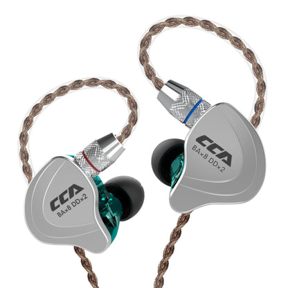 CCA CCA-C10 3.5mm Gold Plated Plug Ten Unit Hybrid Wire-controlled In-ear Earphone, Type:without Mic(Sapphire Cyan) - In Ear Wired Earphone by CCA | Online Shopping South Africa | PMC Jewellery