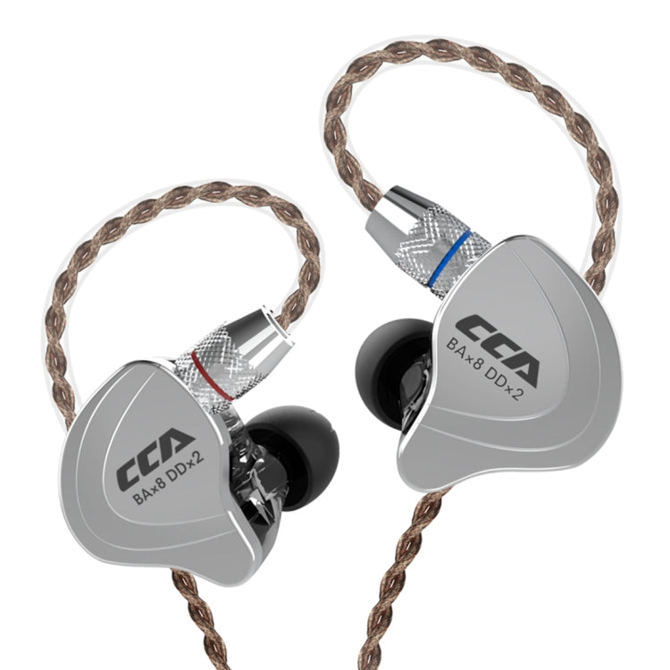 CCA CCA-C10 3.5mm Gold Plated Plug Ten Unit Hybrid Wire-controlled In-ear Earphone, Type:without Mic(Charm Black) - free shipping - PMC TechLife - Order now!
