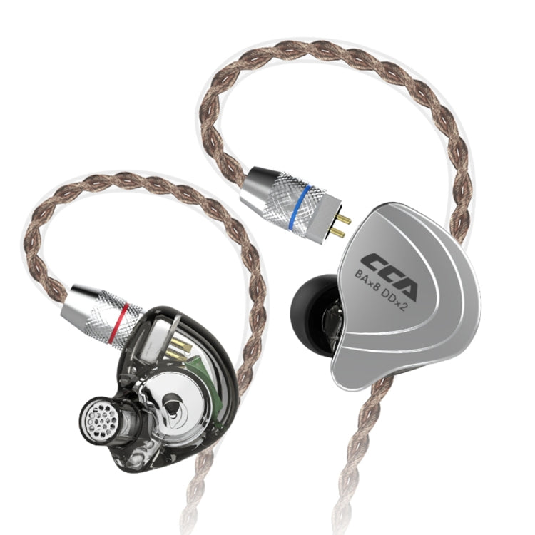 CCA CCA-C10 3.5mm Gold Plated Plug Ten Unit Hybrid Wire-controlled In-ear Earphone, Type:without Mic(Charm Black) - free shipping - PMC TechLife - Order now!