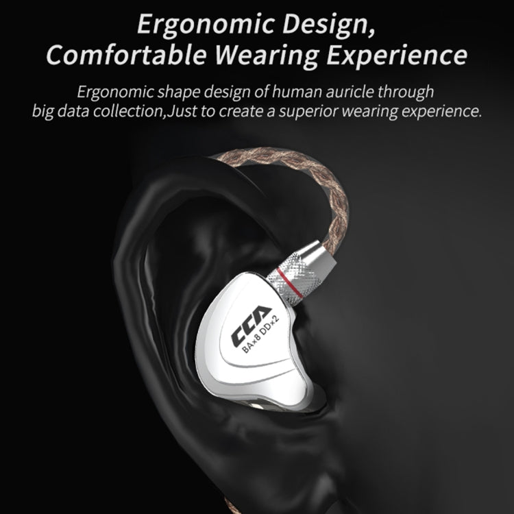 CCA CCA-C10 3.5mm Gold Plated Plug Ten Unit Hybrid Wire-controlled In-ear Earphone, Type:without Mic(Charm Black) - free shipping - PMC TechLife - Order now!