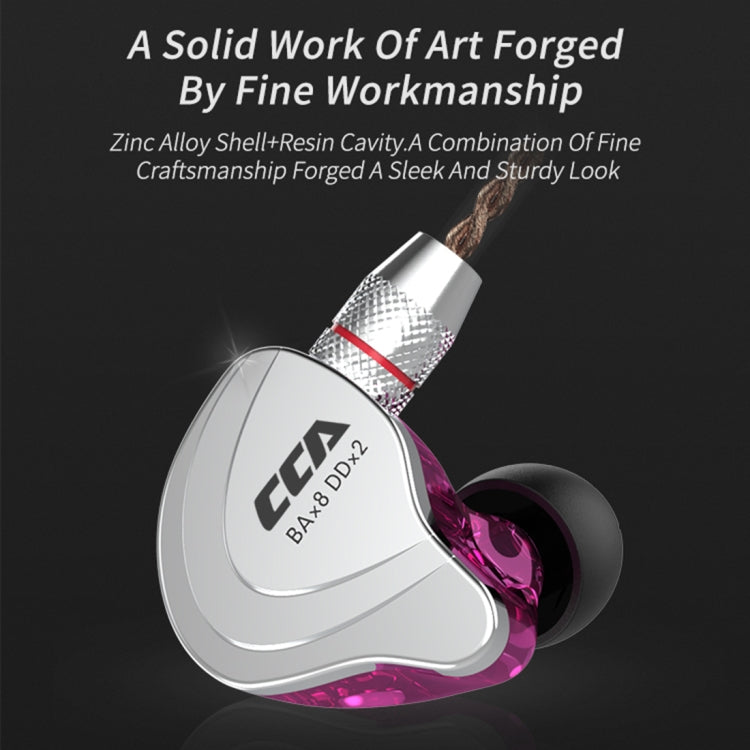 CCA CCA-C10 3.5mm Gold Plated Plug Ten Unit Hybrid Wire-controlled In-ear Earphone, Type:without Mic(Charm Black) - free shipping - PMC TechLife - Order now!