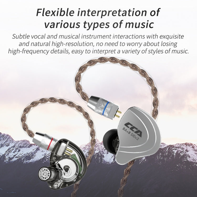 CCA CCA-C10 3.5mm Gold Plated Plug Ten Unit Hybrid Wire-controlled In-ear Earphone, Type:without Mic(Charm Black) - free shipping - PMC TechLife - Order now!