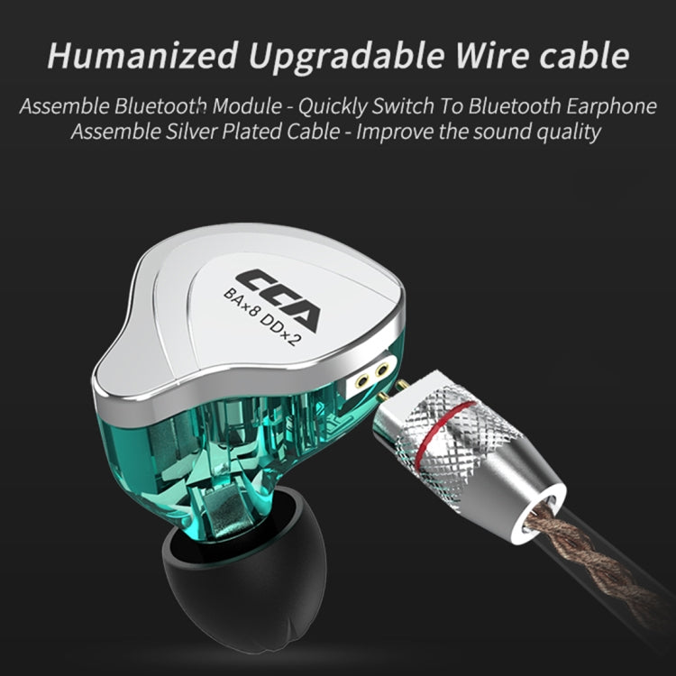 CCA CCA-C10 3.5mm Gold Plated Plug Ten Unit Hybrid Wire-controlled In-ear Earphone, Type:without Mic(Charm Black) - free shipping - PMC TechLife - Order now!