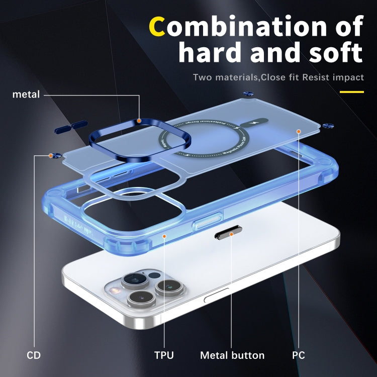 For iPhone 15 Plus Skin Feel TPU + PC MagSafe Magnetic Phone Case(Transparent Blue) - free shipping - PMC TechLife - Order now!