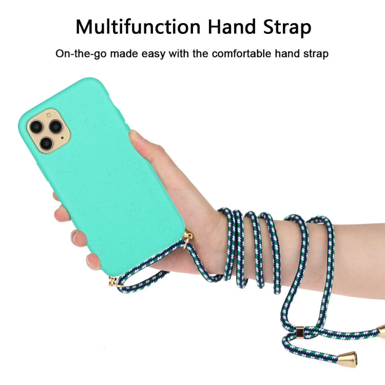 For iPhone 15 Pro Max Wheat Straw Material + TPU Phone Case with Lanyard(Green) - iPhone 15 Pro Max Cases by PMC Jewellery | Online Shopping South Africa | PMC Jewellery