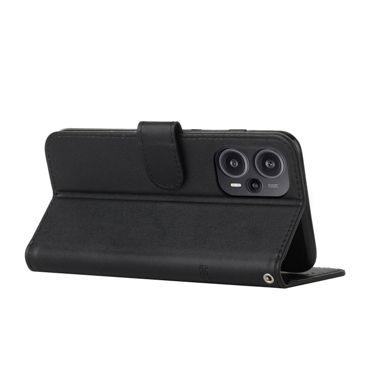 For Xiaomi Redmi Note 12 Turbo/Poco F5 Stitching Calf Texture Buckle Leather Phone Case(Black) - free shipping - PMC TechLife - Order now!