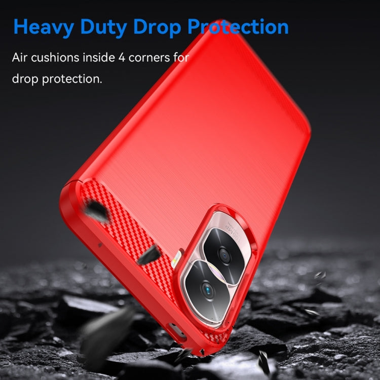 For Honor 90 Brushed Texture Carbon Fiber TPU Phone Case(Red) - Honor Cases by PMC Jewellery | Online Shopping South Africa | PMC Jewellery