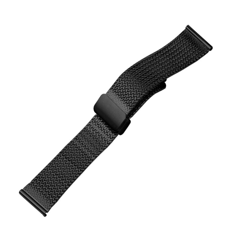 For Apple Watch 42mm Magnetic Buckle Herringbone Mesh Metal Watch Band(Black) - Watch Bands by PMC TechLife | Online Shopping South Africa | PMC TechLife
