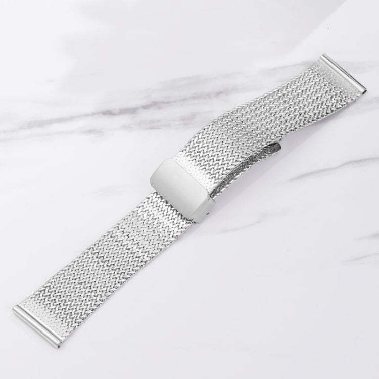 For Apple Watch 38mm Magnetic Buckle Herringbone Mesh Metal Watch Band(Silver) - Watch Bands by PMC TechLife | Online Shopping South Africa | PMC TechLife
