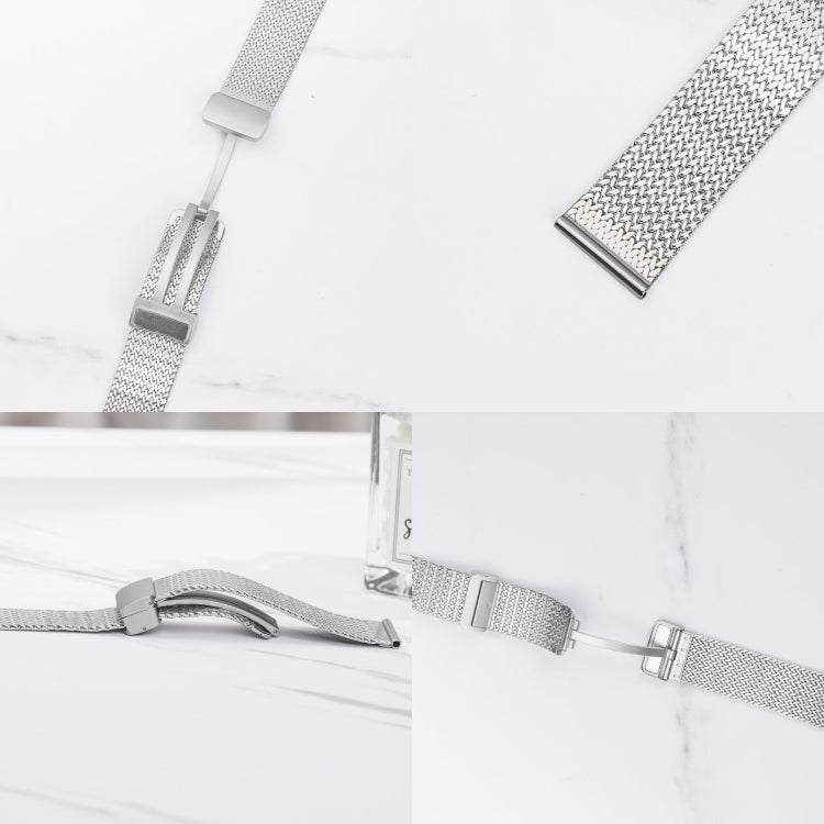 For Apple Watch 38mm Magnetic Buckle Herringbone Mesh Metal Watch Band(Silver) - Watch Bands by PMC TechLife | Online Shopping South Africa | PMC TechLife