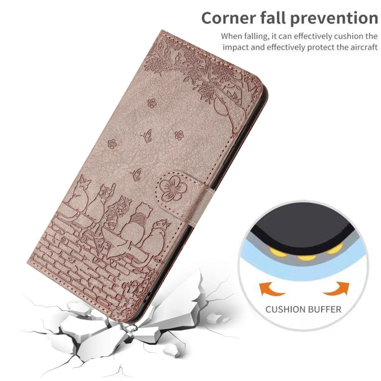 For Xiaomi Poco X4 Pro 5G Cat Embossing Pattern Leather Phone Case with Lanyard(Grey) - free shipping - PMC TechLife - Order now!