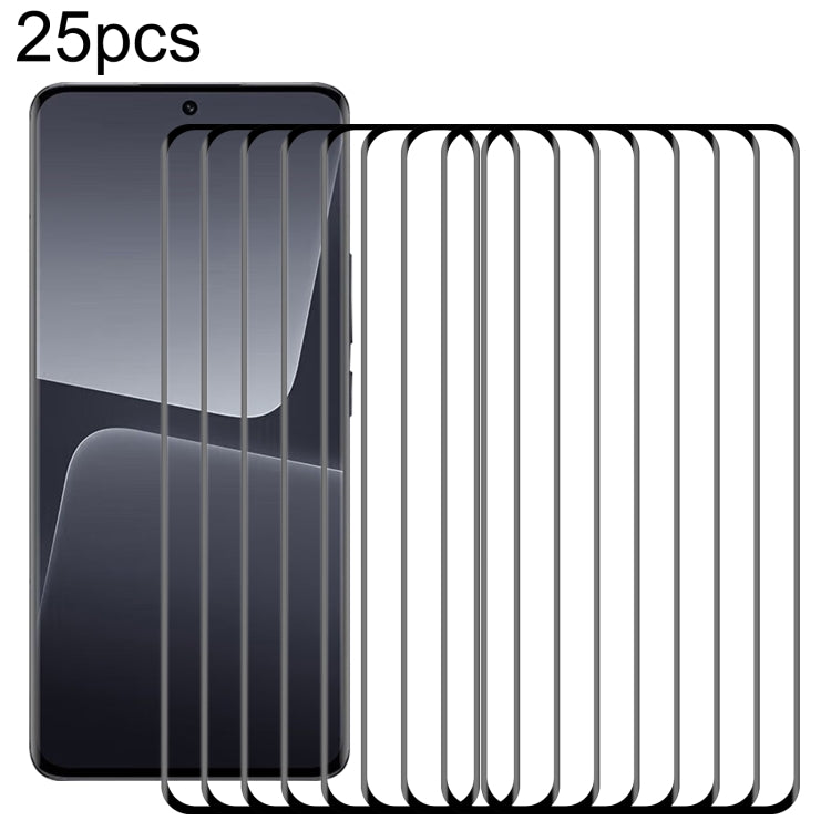 For Xiaomi 13T 25pcs 9H HD 3D Curved Edge Tempered Glass Film(Black) - free shipping - PMC TechLife - Order now!