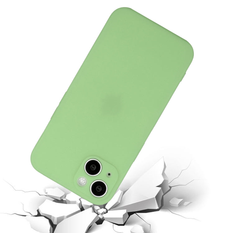 For iPhone 15 Plus Straight Edge Solid Color TPU Shockproof Phone Case(Matcha Green) - iPhone 15 Plus Cases by PMC Jewellery | Online Shopping South Africa | PMC Jewellery