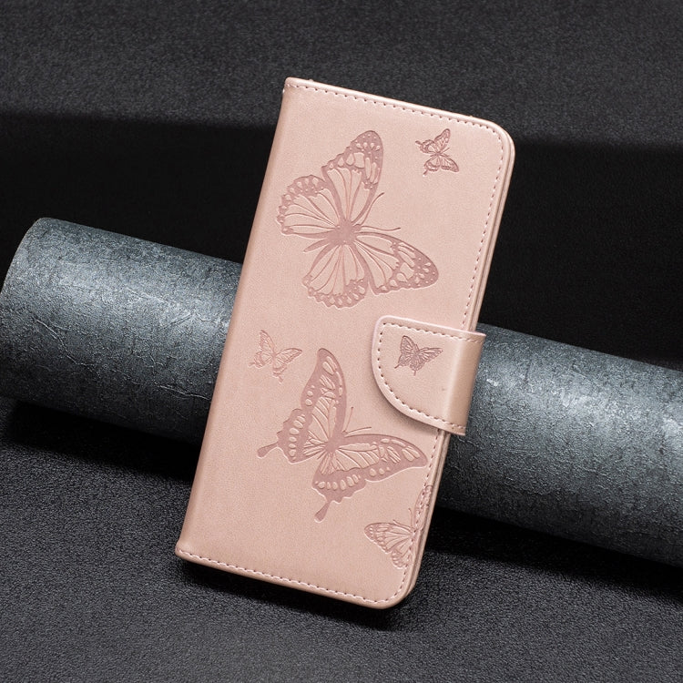 For iPhone 15 Pro Max Embossing Two Butterflies Pattern Leather Phone Case(Rose Gold) - free shipping - PMC TechLife - Order now!