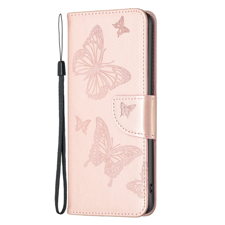 For iPhone 15 Plus Embossing Two Butterflies Pattern Leather Phone Case(Rose Gold) - free shipping - PMC TechLife - Order now!