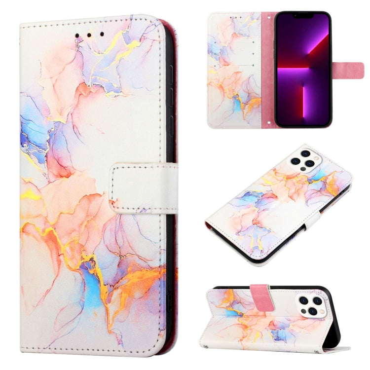 For iPhone 15 Pro PT003 Marble Pattern Flip Leather Phone Case(Galaxy Marble White) - free shipping - PMC TechLife - Order now!