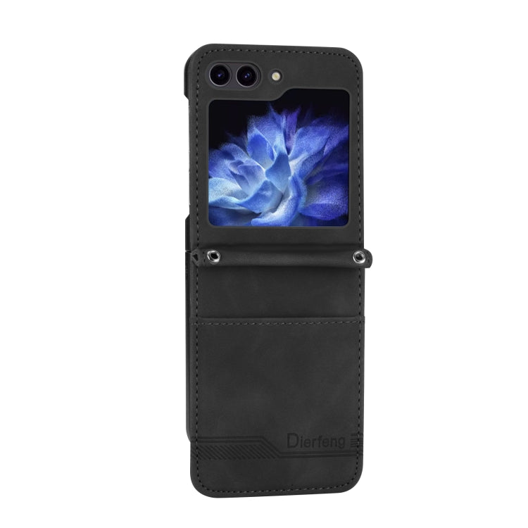For Samsung Galaxy Z Flip5 Dierfeng Dream Line TPU + PU Leather Phone Case(Black) - free shipping - PMC TechLife - Order now!