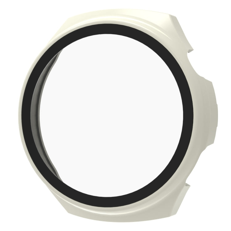 For Huawei Watch 4 Tempered Film + PC Integrated Watch Protective Case(White) - Watch Cases by PMC TechLife | Online Shopping South Africa | PMC TechLife