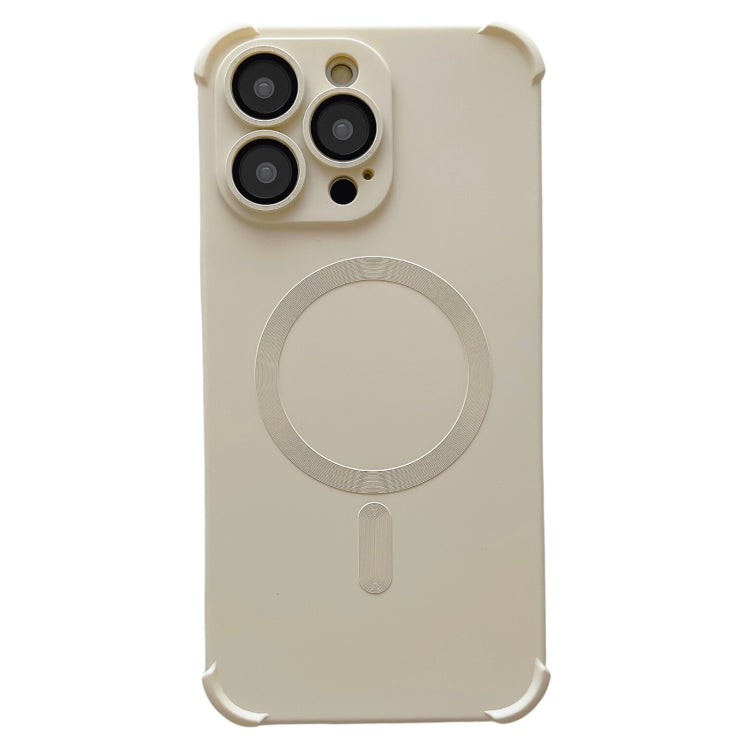 For iPhone 13 Pro Max Four Corner Shockproof Skin Feel MagSafe Magnetic Phone Case(White) - free shipping - PMC TechLife - Order now!