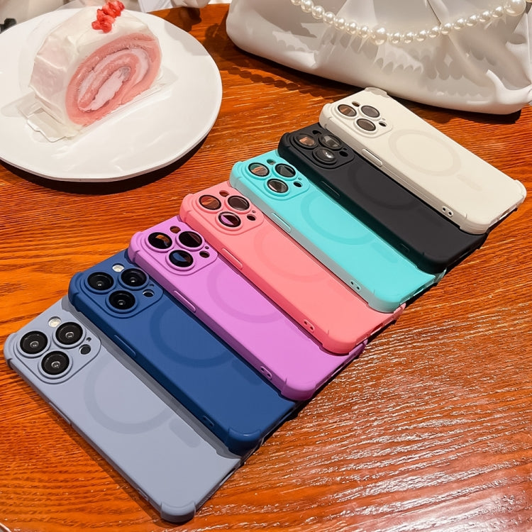 For iPhone 14 Four Corner Shockproof Skin Feel MagSafe Magnetic Phone Case(White) - free shipping - PMC TechLife - Order now!