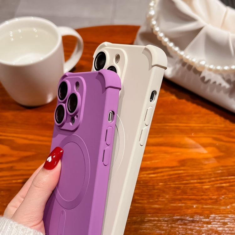 For iPhone 12 Four Corner Shockproof Skin Feel MagSafe Magnetic Phone Case(Purple) - free shipping - PMC TechLife - Order now!