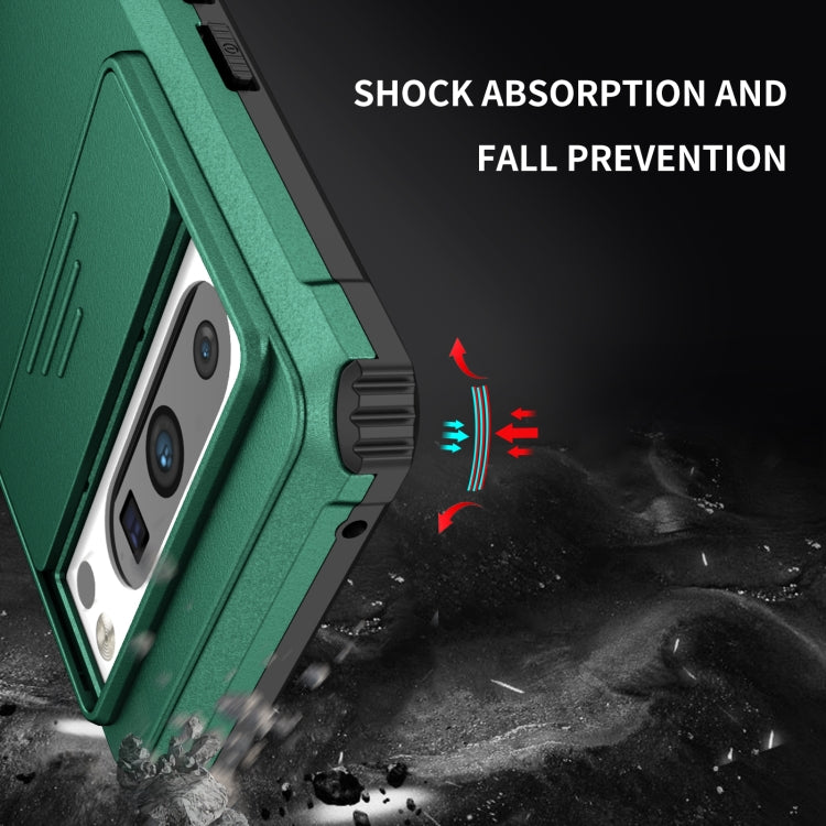 For Google Pixel 8 Pro Stereoscopic Holder Sliding Camshield Phone Case(Green) - free shipping - PMC TechLife - Order now!