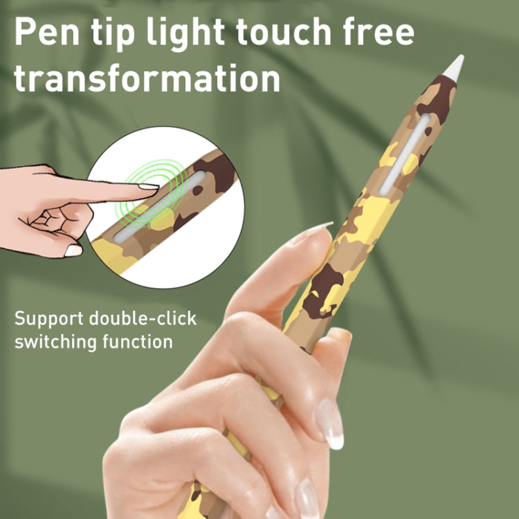 For Apple Pencil 2 LOVE MEI Camouflage Silicone Protective Pen Case(Yellow) - Pencil Accessories by LOVE MEI | Online Shopping South Africa | PMC TechLife | Buy Now Pay Later Mobicred