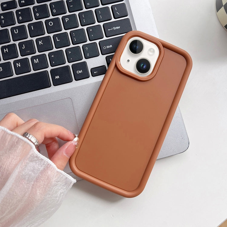 For iPhone 13 Shockproof Frame Frosted TPU Phone Case(Brown) - free shipping - PMC TechLife - Order now!