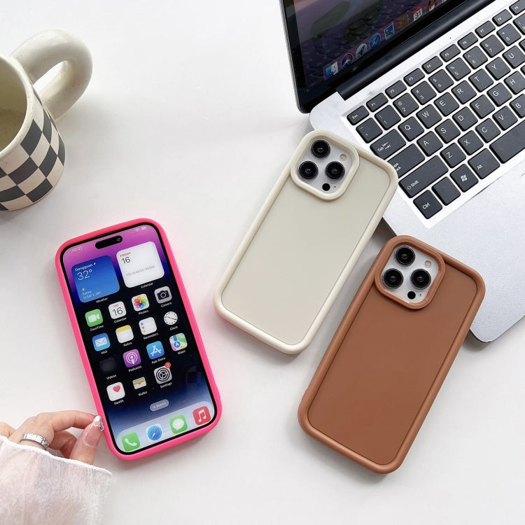 For iPhone 14 Pro Max Shockproof Frame Frosted TPU Phone Case(Beige) - free shipping - PMC TechLife - Order now!