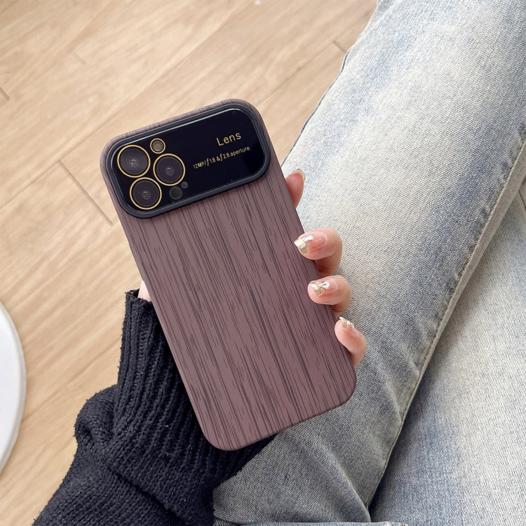 For iPhone 14 Pro Max Wood Grain TPU Phone Case with Lens Film(Grey) - iPhone 14 Pro Max Cases by PMC Jewellery | Online Shopping South Africa | PMC Jewellery