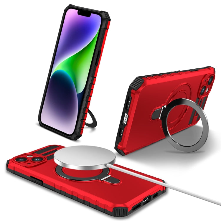 For iPhone 14 Plus MagSafe Magnetic Holder Phone Case(Red) - free shipping - PMC TechLife - Order now!