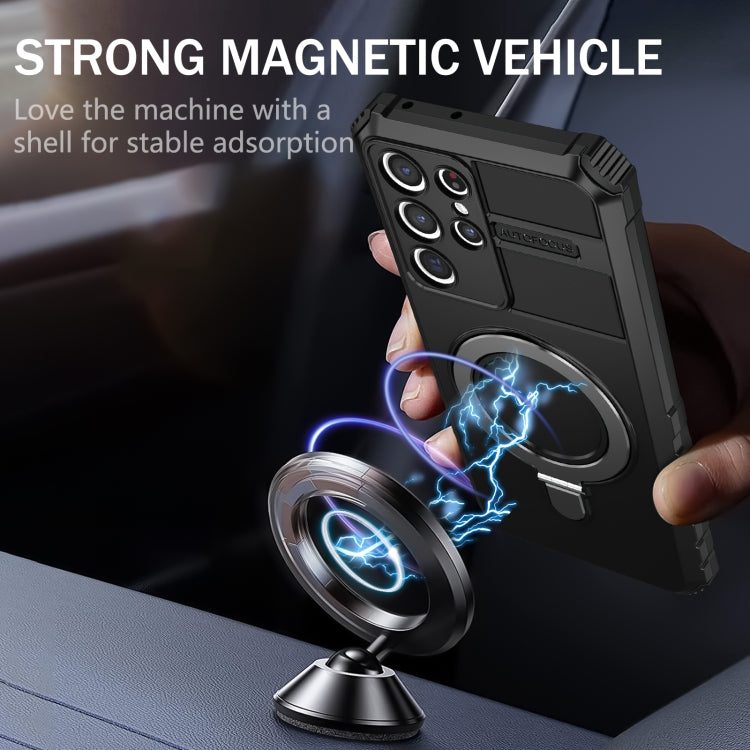 For Samsung Galaxy S21 Ultra 5G MagSafe Magnetic Holder Phone Case(Black) - free shipping - PMC TechLife - Order now!