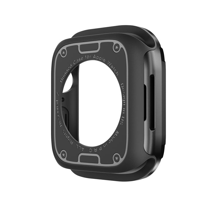 For Apple Watch Series 8 / 7 41mm 2-in-1 PC Hybrid TPU Armor Watch Case(Black) - Watch Cases by PMC TechLife | Online Shopping South Africa | PMC TechLife