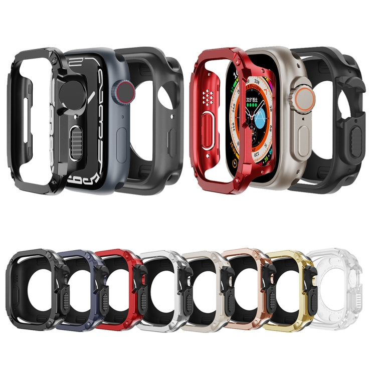 For Apple Watch Series 8 / 7 41mm 2-in-1 PC Hybrid TPU Armor Watch Case(Red) - Watch Cases by PMC TechLife | Online Shopping South Africa | PMC TechLife