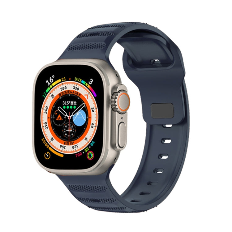 For Apple Watch Ultra 49mm Dot Texture Fluororubber Watch Band(Midnight Blue) - Watch Bands by PMC TechLife | Online Shopping South Africa | PMC TechLife