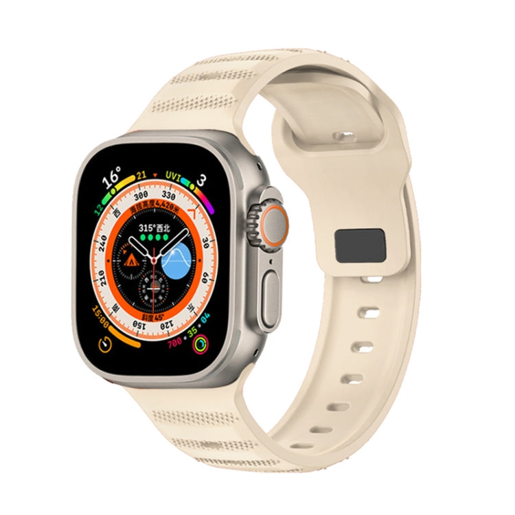 For Apple Watch Ultra 49mm Dot Texture Fluororubber Watch Band(Starlight) - Watch Bands by PMC TechLife | Online Shopping South Africa | PMC TechLife
