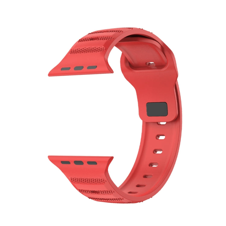 For Apple Watch SE 2022 44mm Dot Texture Fluororubber Watch Band(Red) - Watch Bands by PMC TechLife | Online Shopping South Africa | PMC TechLife
