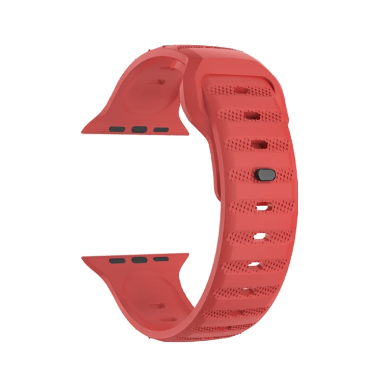 For Apple Watch SE 2022 44mm Dot Texture Fluororubber Watch Band(Red) - Watch Bands by PMC TechLife | Online Shopping South Africa | PMC TechLife