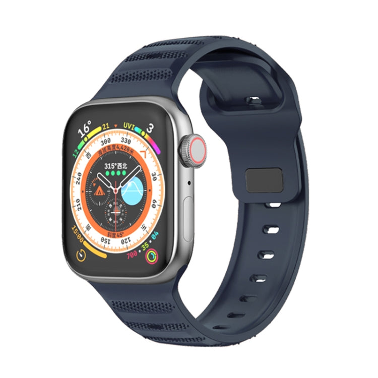 For Apple Watch SE 2022 44mm Dot Texture Fluororubber Watch Band(Midnight Blue) - Watch Bands by PMC TechLife | Online Shopping South Africa | PMC TechLife