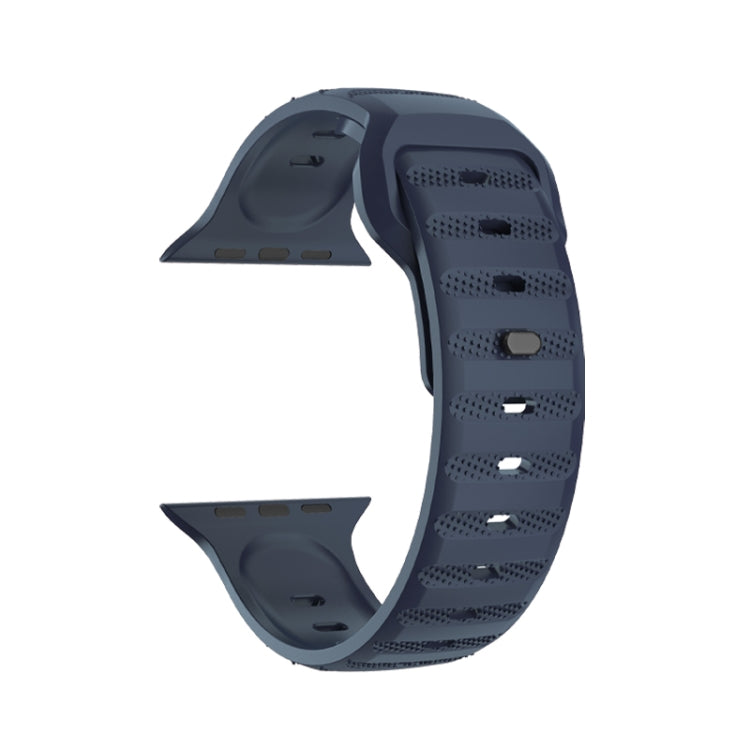 For Apple Watch SE 2022 44mm Dot Texture Fluororubber Watch Band(Midnight Blue) - Watch Bands by PMC TechLife | Online Shopping South Africa | PMC TechLife