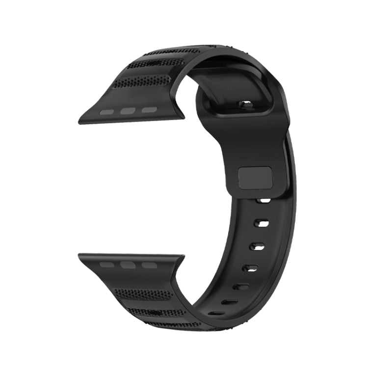 For Apple Watch 7 41mm Dot Texture Fluororubber Watch Band(Black) - Watch Bands by PMC TechLife | Online Shopping South Africa | PMC TechLife