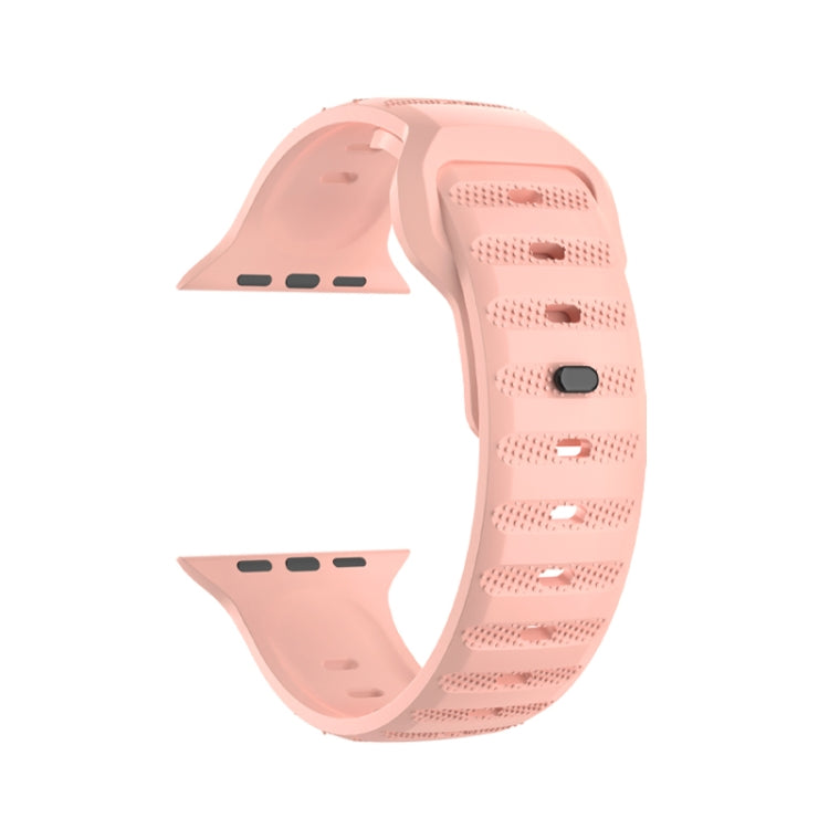 For Apple Watch SE 44mm Dot Texture Fluororubber Watch Band(Nebula Pink) - Watch Bands by PMC TechLife | Online Shopping South Africa | PMC TechLife