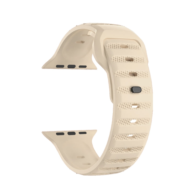 For Apple Watch 6 44mm Dot Texture Fluororubber Watch Band(Starlight) - Watch Bands by PMC TechLife | Online Shopping South Africa | PMC TechLife