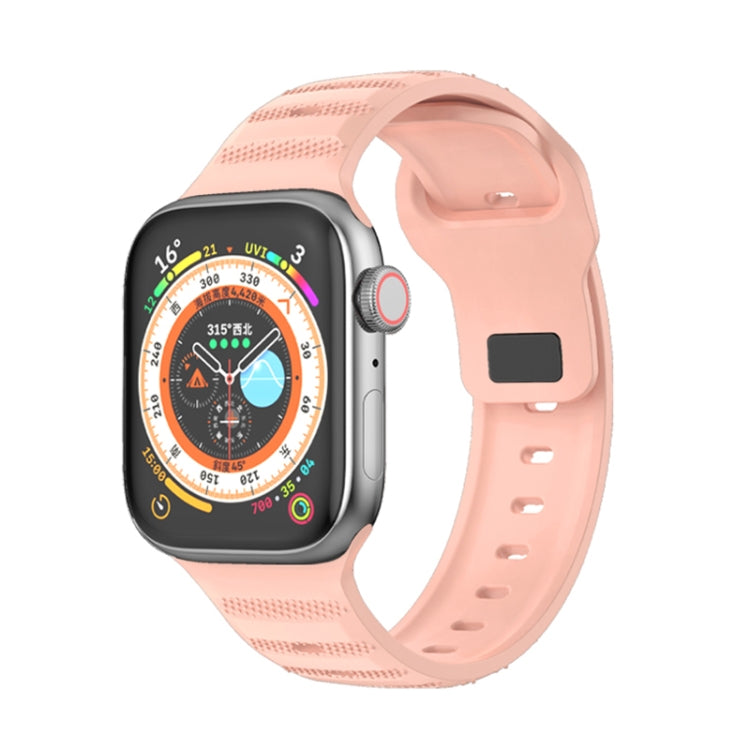 For Apple Watch 5 44mm Dot Texture Fluororubber Watch Band(Nebula Pink) - Watch Bands by PMC TechLife | Online Shopping South Africa | PMC TechLife
