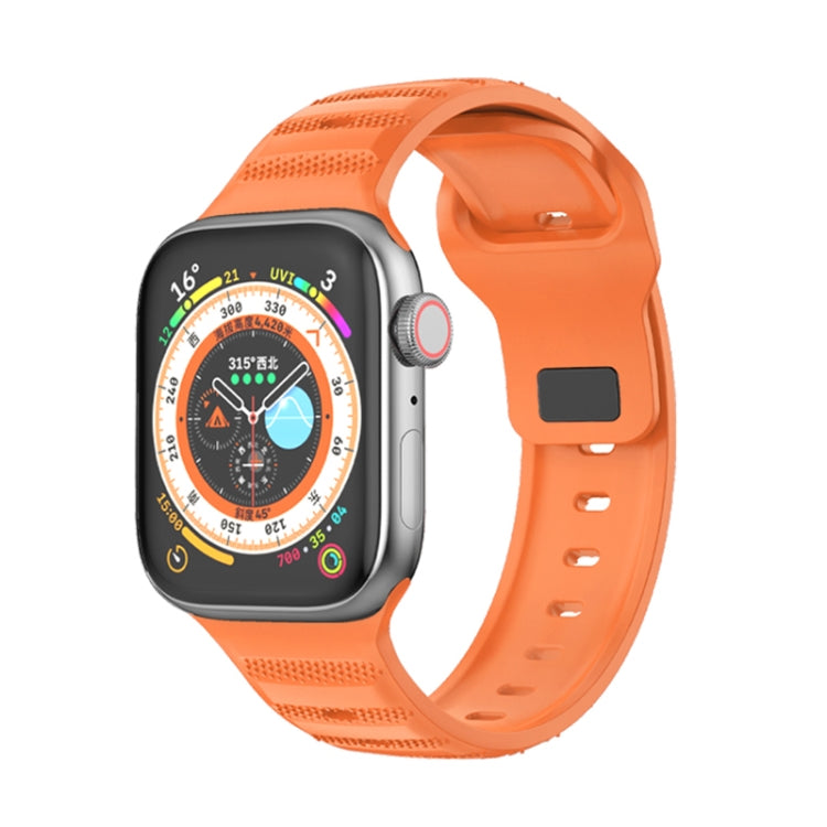 For Apple Watch 4 44mm Dot Texture Fluororubber Watch Band(Orange) - Watch Bands by PMC TechLife | Online Shopping South Africa | PMC TechLife